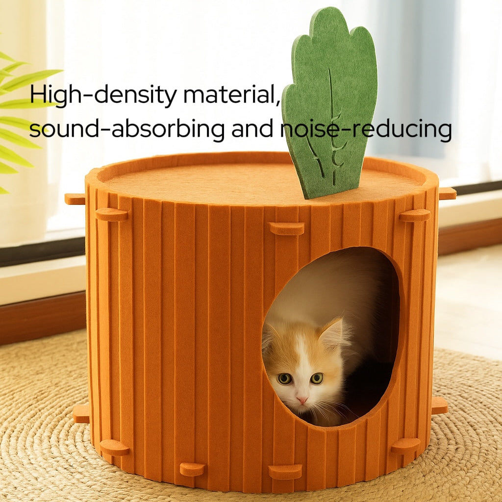 Foldable Cat Cave with Scratch-Friendly Surface & Easy-Clean