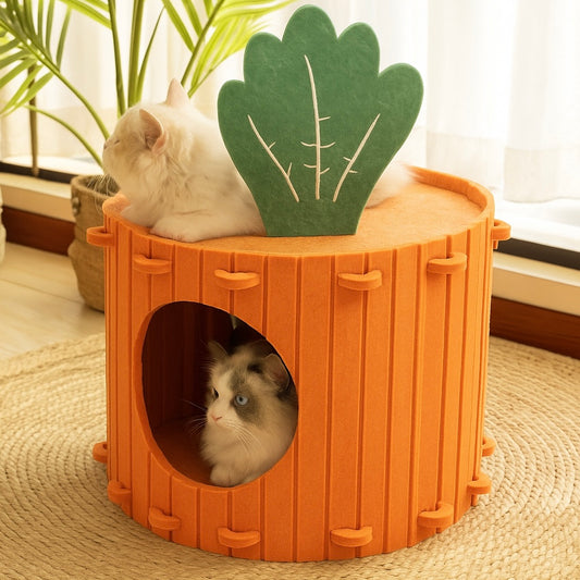 Foldable Cat Cave with Scratch-Friendly Surface & Easy-Clean