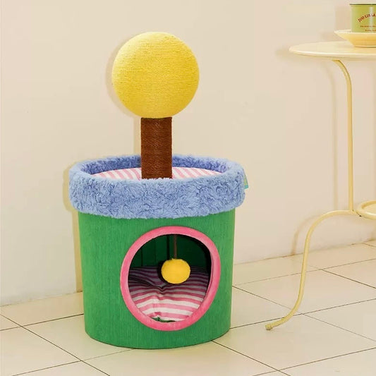 Zeze Cat Scratcher Bed with Scratching Post