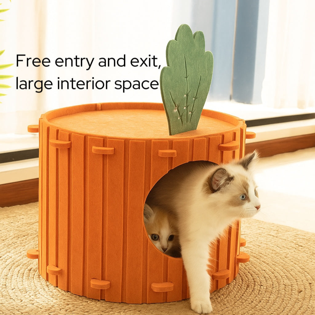Foldable Cat Cave with Scratch-Friendly Surface & Easy-Clean