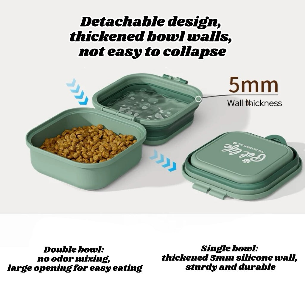 Portable Collapsible Pet Food & Water Bowl