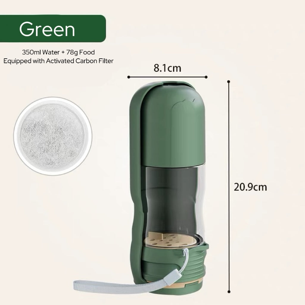2-in-1 Portable Pet Water &amp; Food Bottle