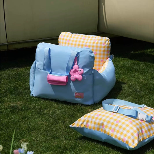 Zeze Striped Pet Car Seat & Travel Bed