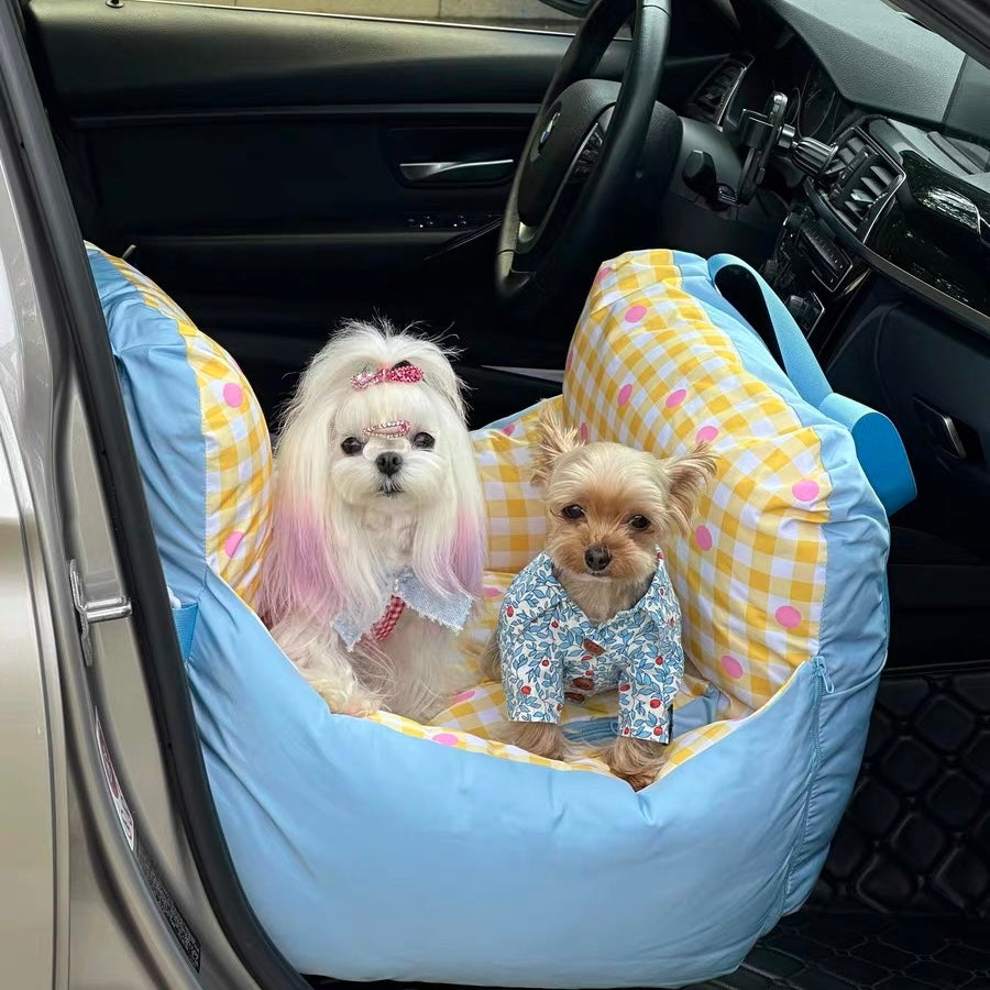 Zeze Striped Pet Car Seat & Travel Bed