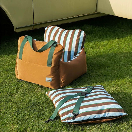Zeze Striped Pet Car Seat & Travel Bed