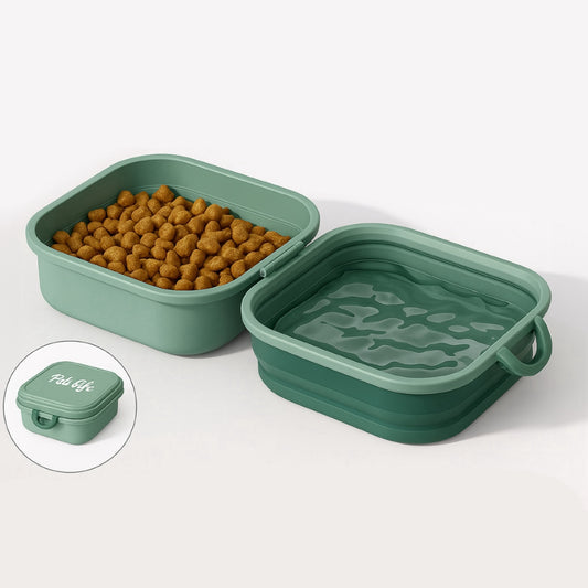 Portable Collapsible Pet Food & Water Bowl