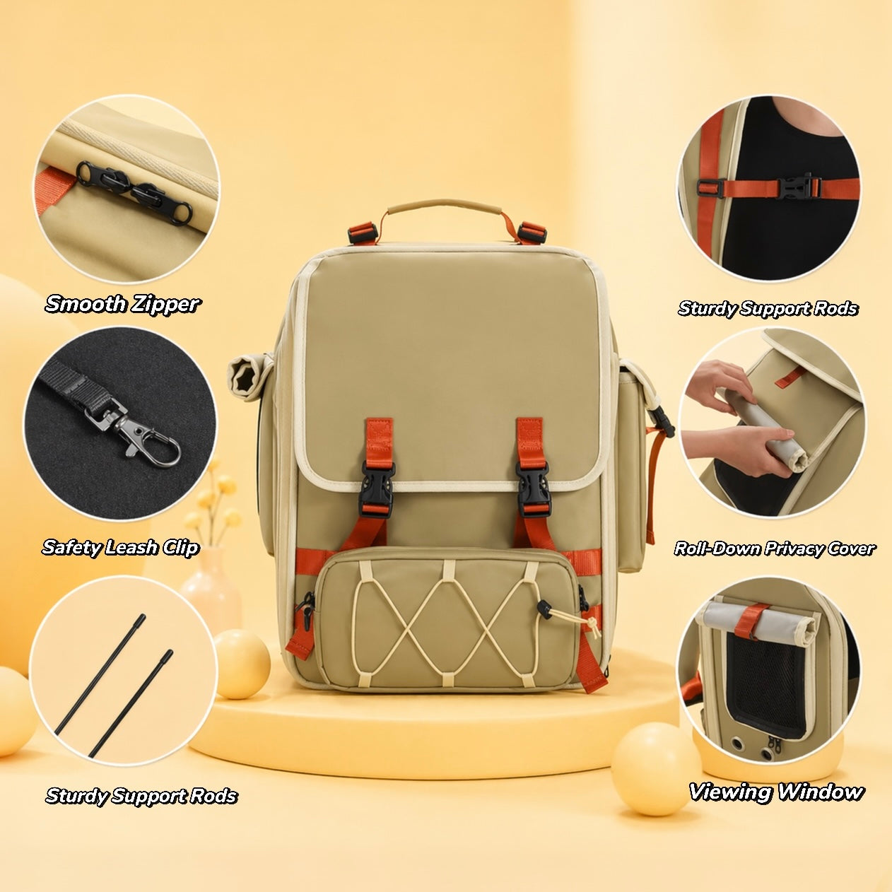 cat carrier backpack features including safety leash breathable mesh and storage pockets